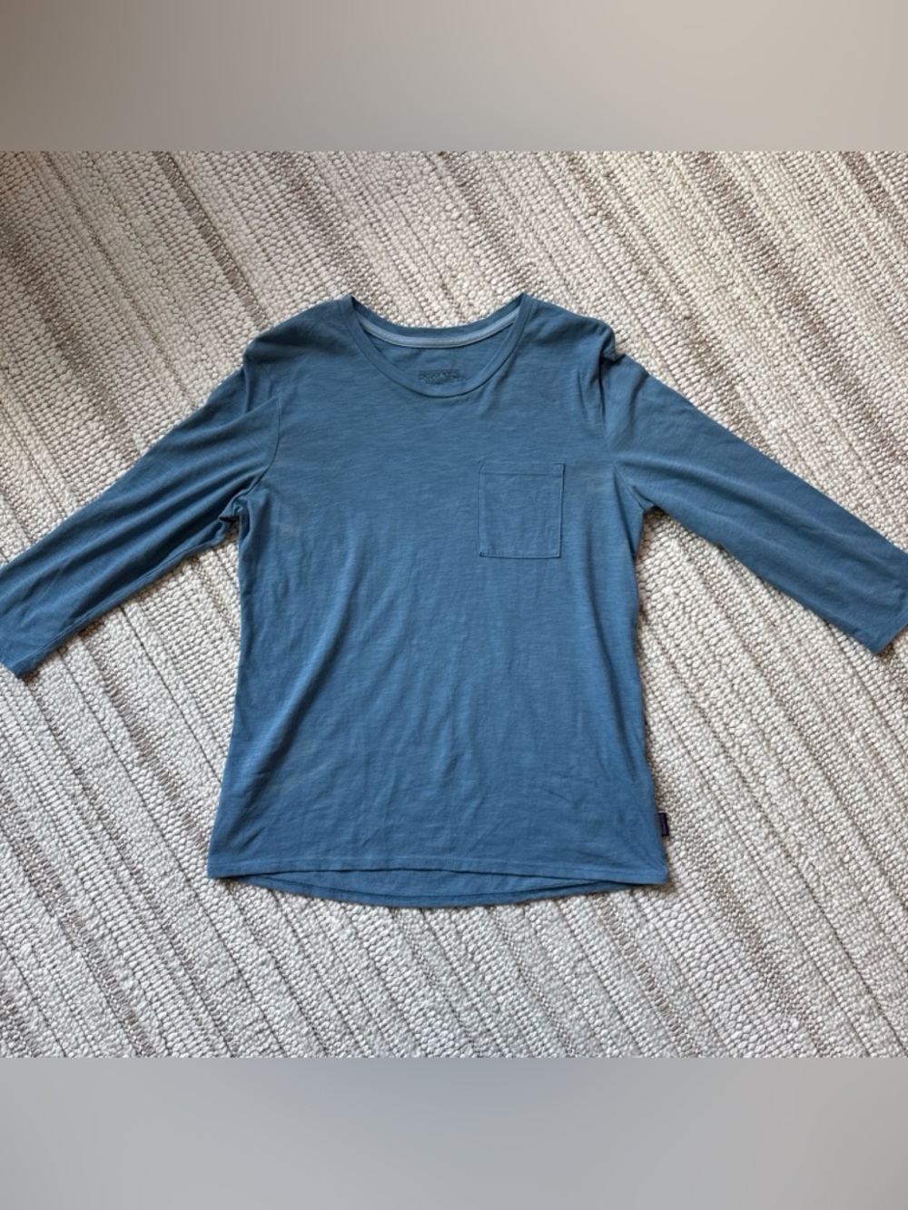 Patagonia Mainstay 3/4 Sleeve Top Blue Outdoors Hiking Casual Woman’s Medium